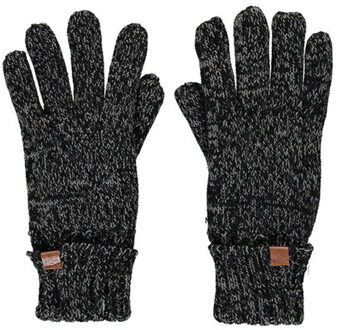 Sarlini Donkergrijs gemeleerde gebreide handschoenen met fleece voering voor kinderen - One size