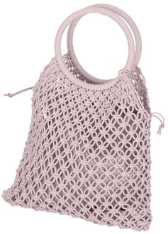 Sarlini handtas/boodschappentas Macram? - lila - polyester/katoen - retro dames tassen