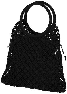Sarlini handtas/boodschappentas Macrame - zwart - damestas - Handtassen