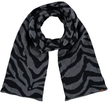 Sarlini Luxe gebreide kindersjaal met zebra print antraciet Multi