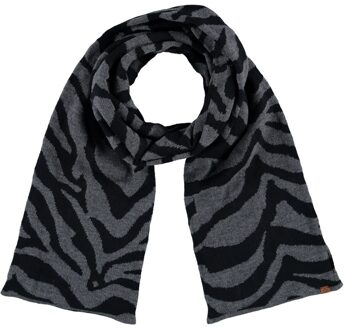 Sarlini Luxe gebreide kindersjaal met zebra print antraciet