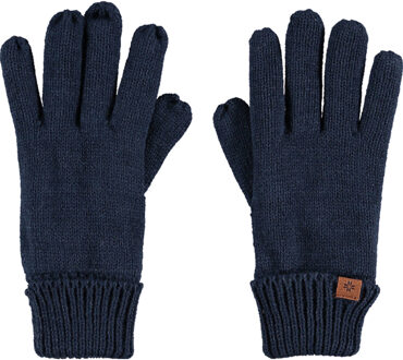 Sarlini Navyblauwe gebreide handschoenen voor kinderen - One size - Warme fleece voering handschoenen voor jongens/meisjes