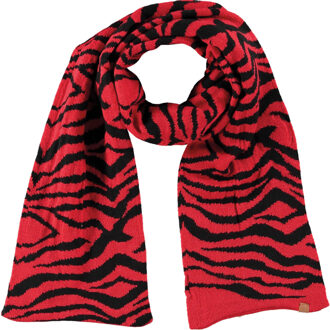 Sarlini Rode/zwarte tijger/zebra strepen patroon sjaal/shawl voor meisjes - Winteraccessoires - Winterkleding/buitenkleding accessoires voor kinderen