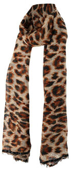 Sarlini Verkleed Sjaal Leopard - bruin - 200 x 100 cm - luipaardprint/panterprint - foute panter party