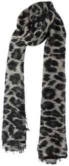 Sarlini Verkleed Sjaal Leopard - grijs - 200 x 100 cm - luipaardprint/panterprint - foute panter party