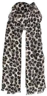 Sarlini Verkleed Sjaal Leopard - grijs - 200 x 60 cm - luipaardprint/panterprint - foute panter party