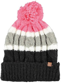 Sarlini Winter muts met pompon - kinderen - multi kleuren - grof gebreid - one size
