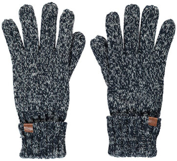 Sarlini Zwart/navy gemeleerde gebreide handschoenen met fleece voering voor kinderen - One size