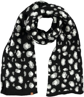 Sarlini Zwarte/witte panterprint/luipaardprint patroon sjaal/shawl voor meisjes