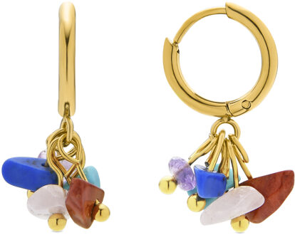 Sasin 18k gouden oorbellen Veelkleurig - One Size