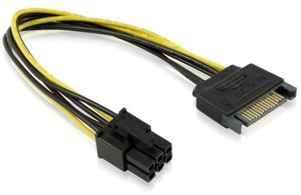 SATA 15P Supply to 6P Graphics Card Supply Converter - small