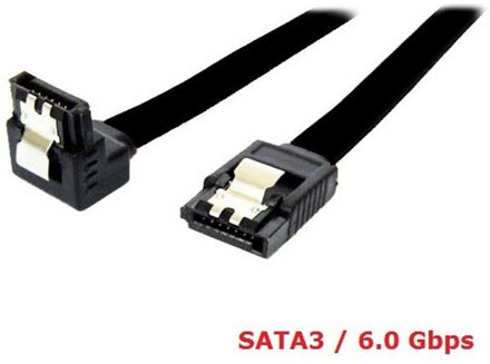SATA 3 Kabel, 6Gbps, 45cm, met 90° connector