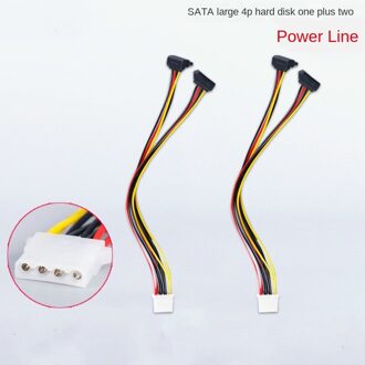 Sata Grote 4PIN Hard Drive Kabel Een Voor Twee Power Cords Plug Cords Netsnoeren Computer Draden 10stk