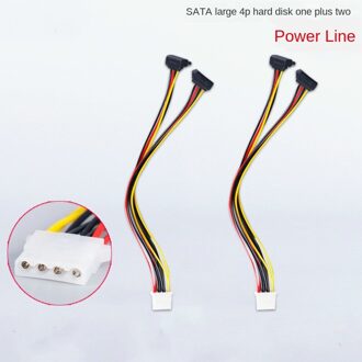 Sata Grote 4PIN Hard Drive Kabel Een Voor Twee Power Cords Plug Cords Netsnoeren Computer Draden 5stk