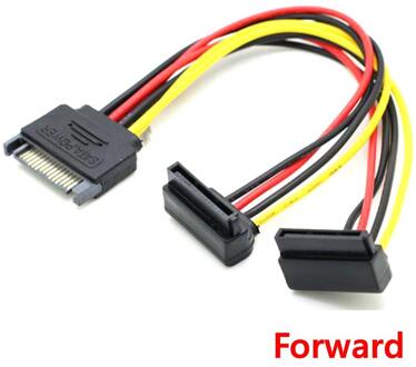Sata Haakse 1 Naar 2 Manier 15Pin Sata Power Verlengkabel Male Naar Dual Vrouwelijke Sata Ssd Power Poort multiplier 20 Cm Beste Prijs Forward