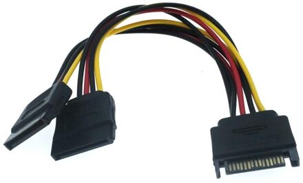 Sata Haakse 1 Naar 2 Manier 15Pin Sata Power Verlengkabel Male Naar Dual Vrouwelijke Sata Ssd Power Poort multiplier 20 Cm Beste Prijs rechtdoor