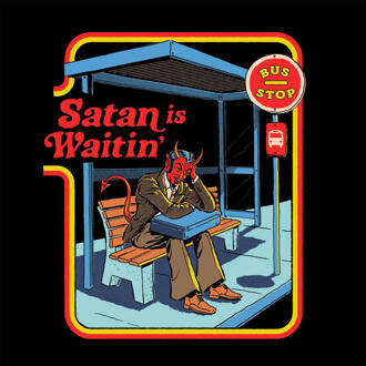 Satan Is Waitin' Men's T-Shirt - Black - L - Zwart