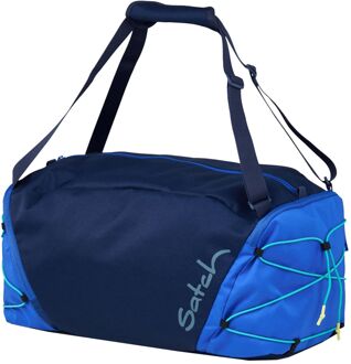 Satch Dufflebag crossed blue weekendtas handbagage Blauw - H 25 x B 50 x D 25 cm