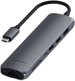 Satechi Type C Slim Multi-port Ethernet Adapter Grijs