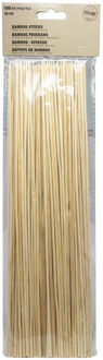 Sateprikkers - 100x - 30 cm - bamboe hout - spiezen - prikkers - bbq of grill spiesjes