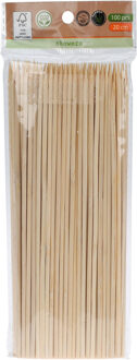 Sateprikkers - 100x - bamboe hout - 20 cm - spiezen - satestokjes