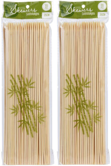 Sateprikkers - 200x - bamboe hout - 25 cm - spiezen - satestokjes