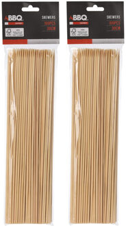 Sateprikkers - 200x - bamboe hout - 30 cm - spiezen - satestokjes