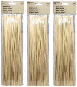 Sateprikkers - 300x - 30 cm - bamboe hout - spiezen - prikkers - bbq of grill spiesjes