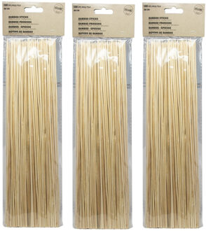 Sateprikkers - 300x - 30 cm - bamboe hout - spiezen - prikkers - bbq of grill spiesjes