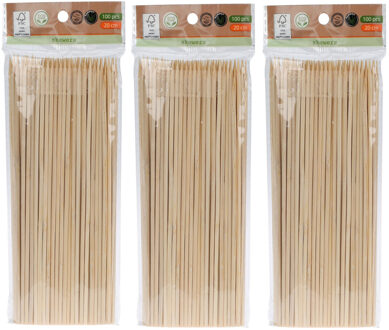 Sateprikkers - 300x - bamboe hout - 20 cm - spiezen - satestokjes