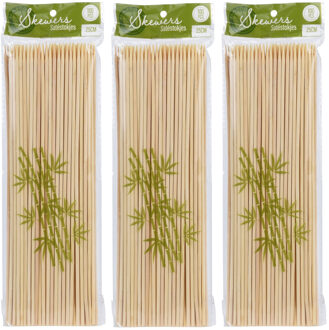 Sateprikkers - 300x - bamboe hout - 25 cm - spiezen - satestokjes