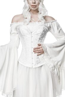 Satijn Burlesque korset ( L ) - Maat: L