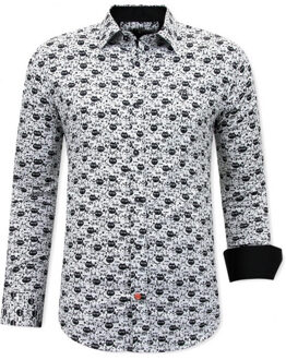 Satijn dierenprint zwart Wit - XL