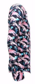 Satijn navy rooze Veelkleurig - XXL