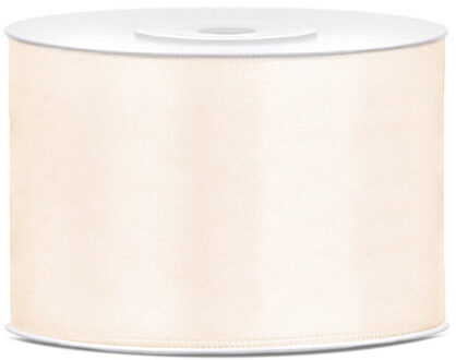 Satijn sierlint/cadeaulint - ivoor wit - 5 cm x 25 meter - Inpakken - Versieren - Decoratie