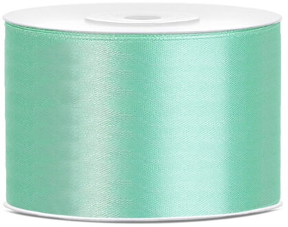 Satijn sierlint/cadeaulint - mintgroen - 5 cm x 25 meter - Inpakken - Versieren - Decoratie
