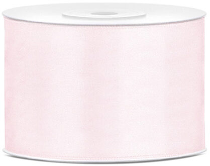 Satijn sierlint/cadeaulint - poeder roze - 5 cm x 25 meter - Inpakken - Versieren - Decoratie