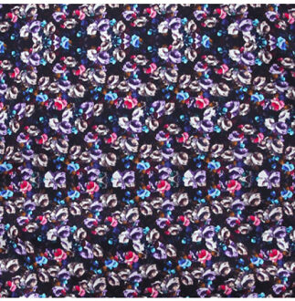 Satijnbloemen print zwart - maat S Turquoise