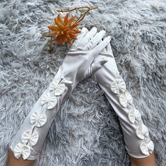 Satijnen Handschoenen Vijf Stuk Satijnen Handschoenen Mid-Lengte Bruiloft Etiquette Handschoenen Kleding Accessoires Handschoenen