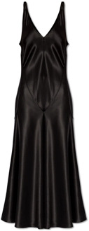 Satijnen jurk met twee lagen JW Anderson , Black , Dames - S,Xs