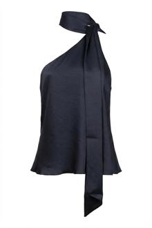 Satijnen one-shoulder top Sira  grijs - S,M,L,XL,