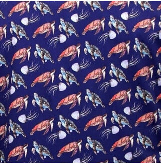 Satijnen schildpadprint Blauw - M