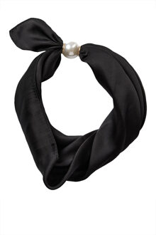 Satijnen sjaal Pearl  zwart