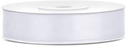 Satijnlint wit 12mm/25m Wit - Transparant