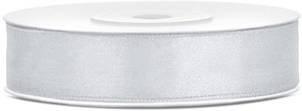 Satijnlint Zilver 12mm/25m Zilver - Grijs