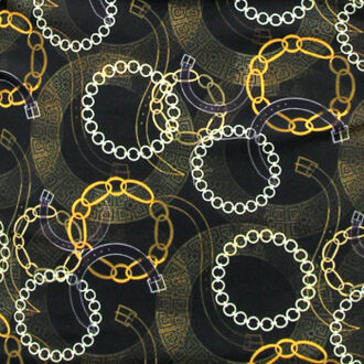 Satijnprint bruin Zwart - M