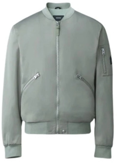 Satin Bomber Jacket with Sleeve Pocket Mackage , Green , Heren - 2Xl,Xl,L