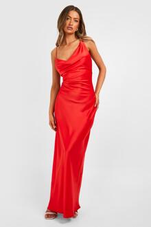 Satin Double Strap Midaxi Dress, Red - 18