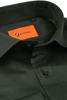 Satin Overhemd Donkergroen - 38,39,40,41,42