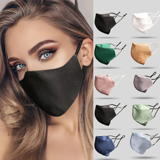Satin Solid Color Face Mask Light Cool Mouth Cover Washable Earloop Mask Reusable Breathable Outdoor Mascarilla Masque Cover